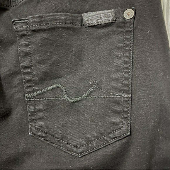 7 FOR ALL MANKIND B (air) Denim Kimmie Black Straight Leg Size 25 - Picture 7 of 11